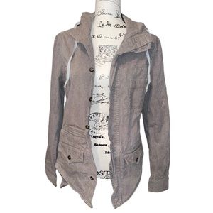 ALL SAINTS Khaki Hoodie Mid Length Jacket Size Extra Small